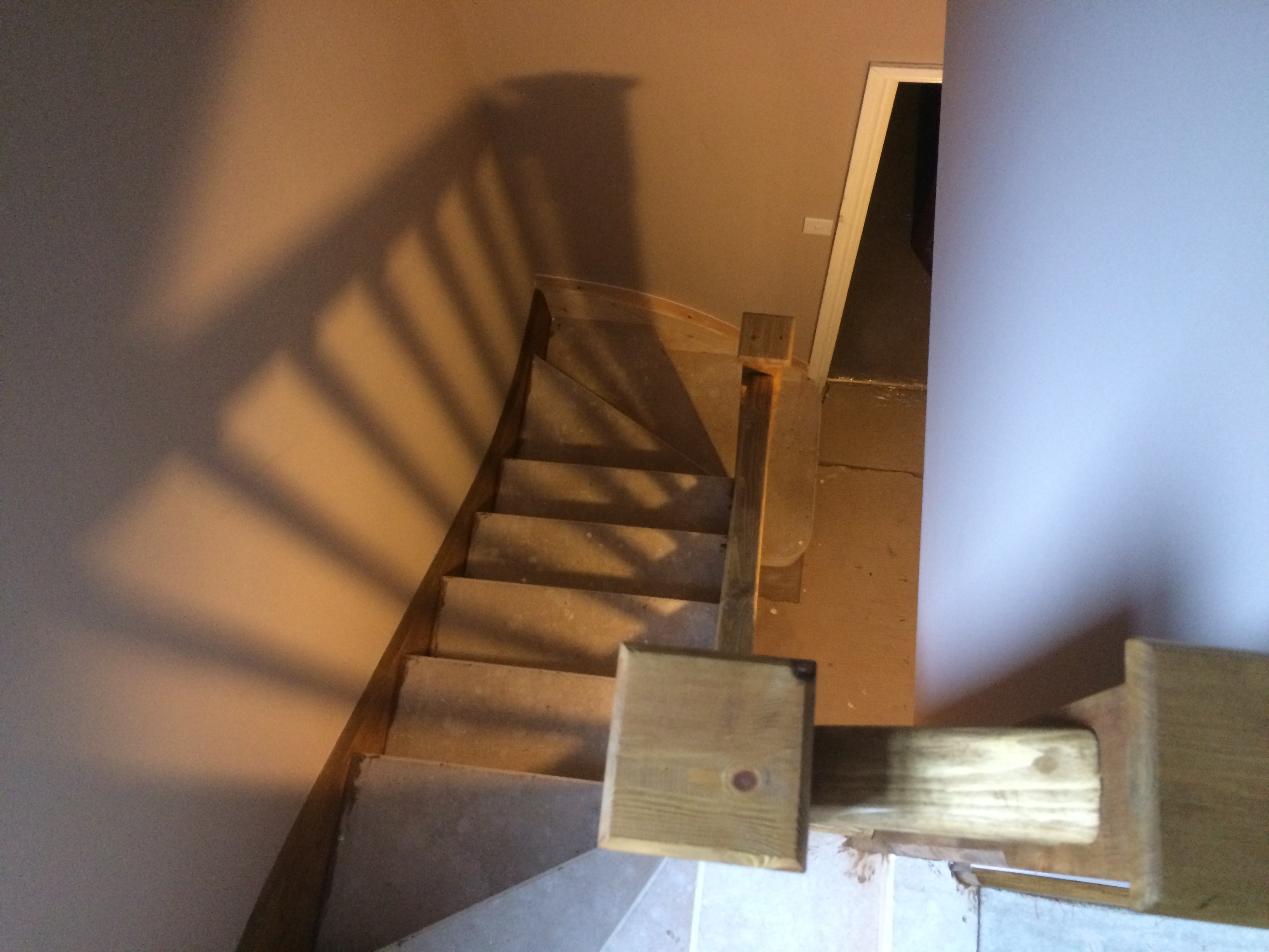 Unfinished staircaseto loft
