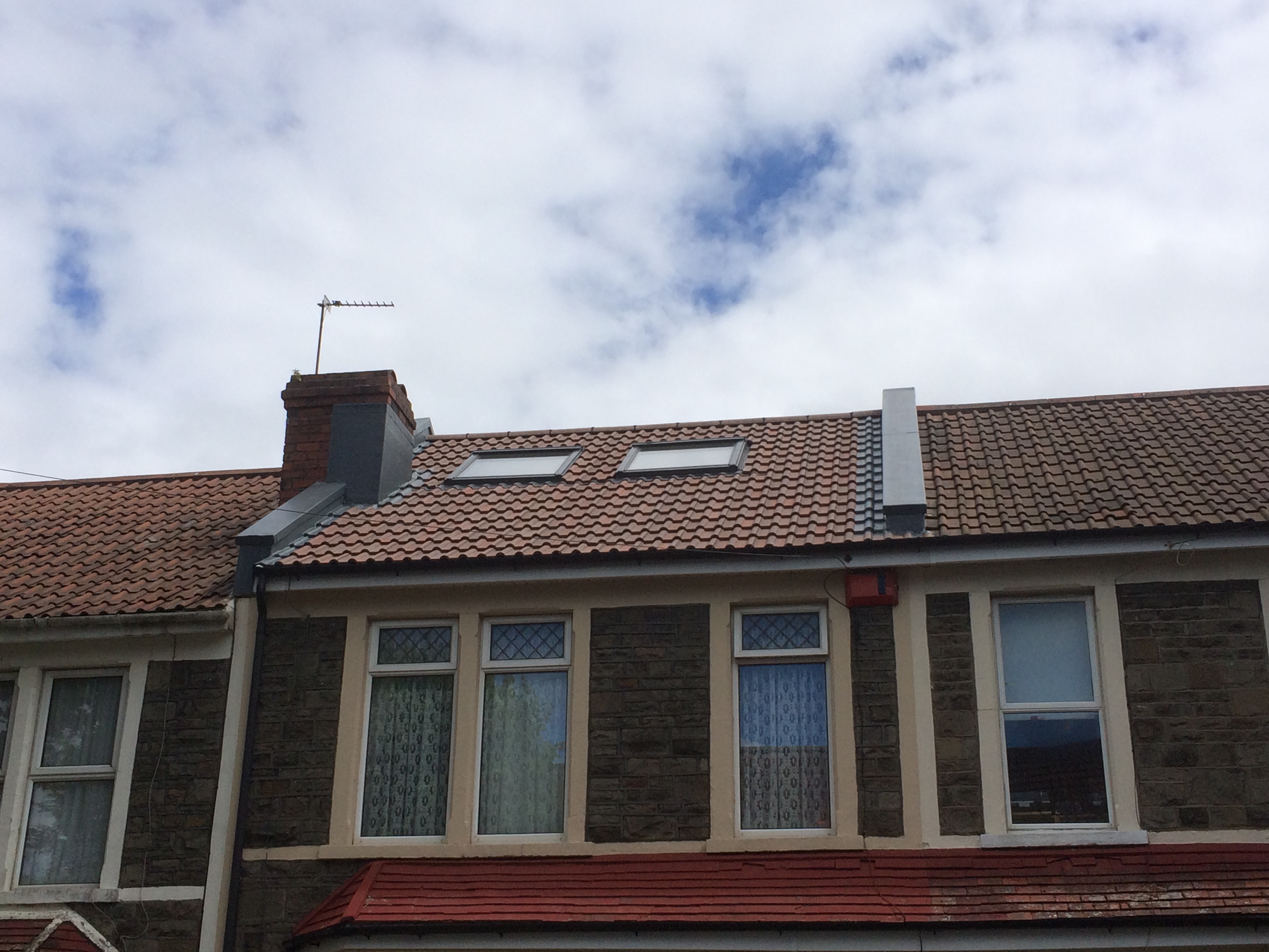 Outside view of top floor loft conversion